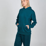 comfiknit sky hoodie evergreen front women