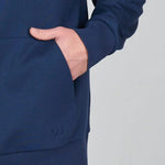 comfiknit sky hoodie navy front closeup men