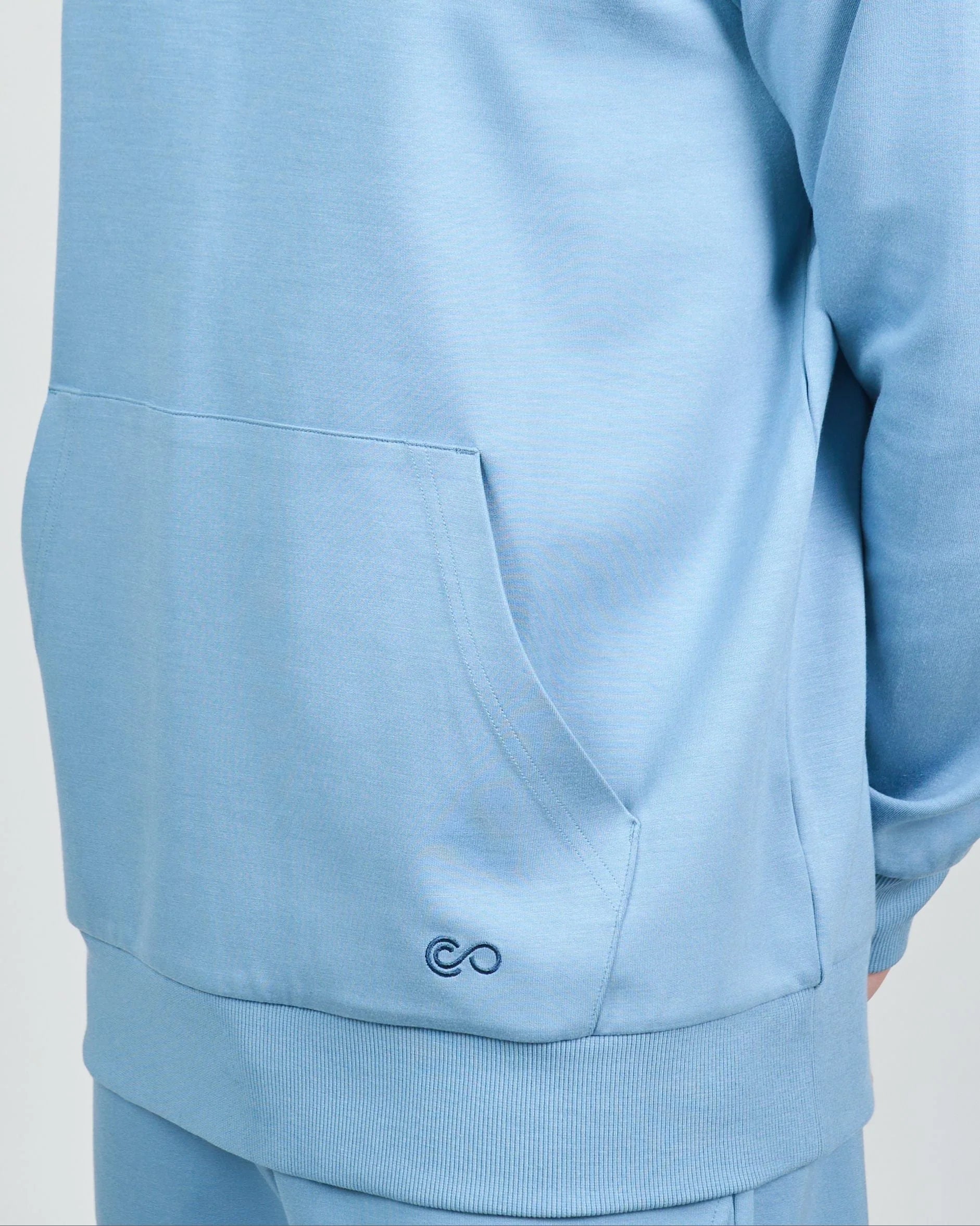 comfiknit-sky-hoodie-placid-blue-side-closeup-male