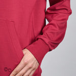 comfiknit-sky-hoodie-red-front-closeup-women